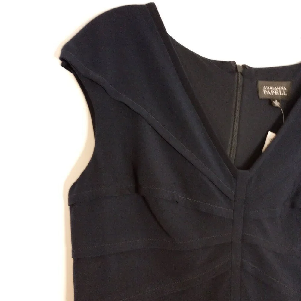 Adrianna Papell Midnight Navy Blue Tiered Ruffle Cocktail Dress - Picture 3 of 11